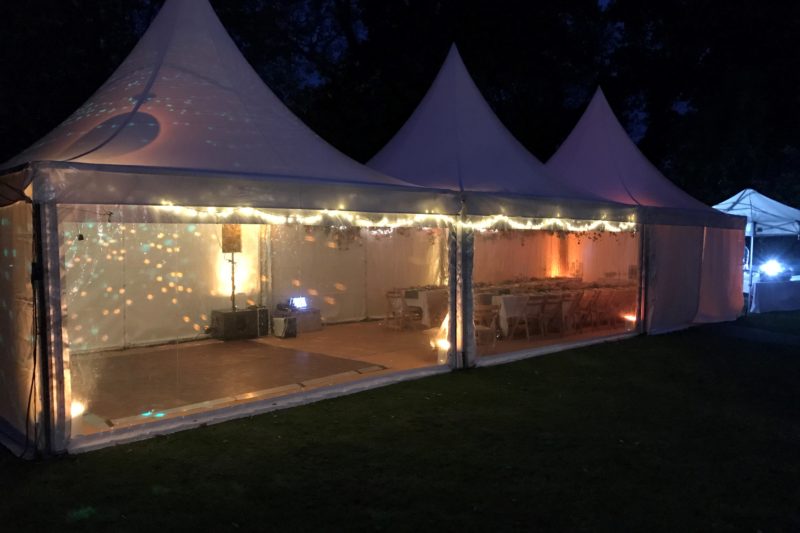 15m x 5m Triple peaked pagoda - fairy lights